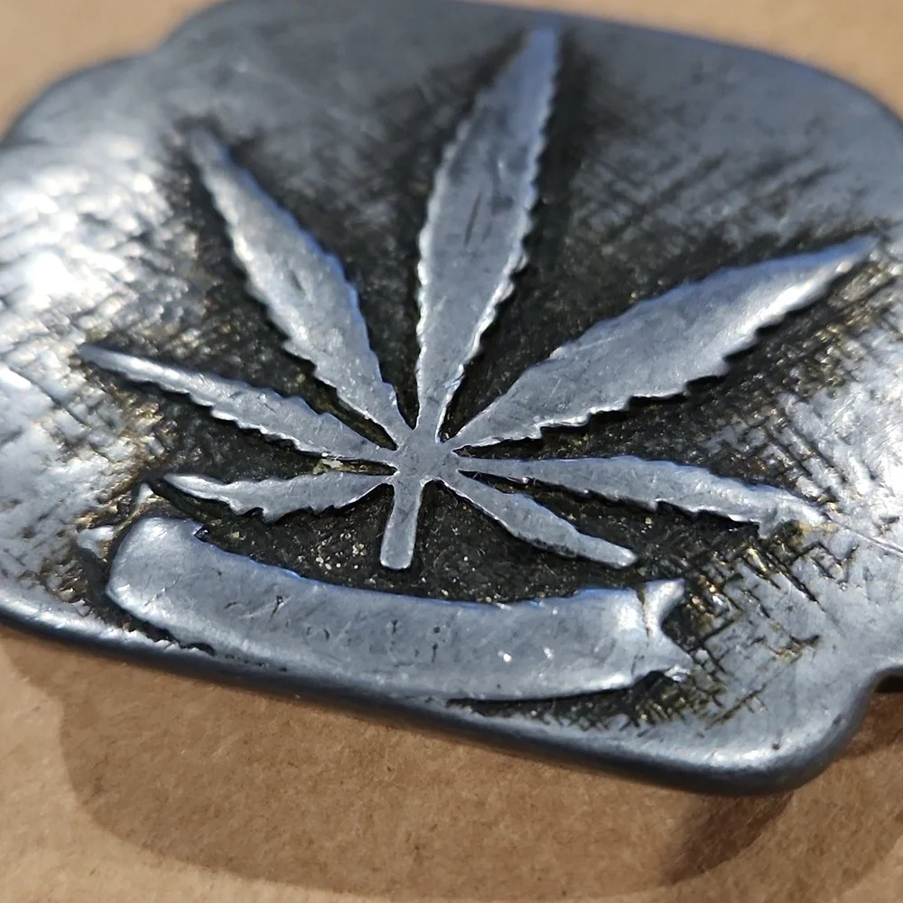 Vintage 70s MarijuanaLeaf Belt Buckle